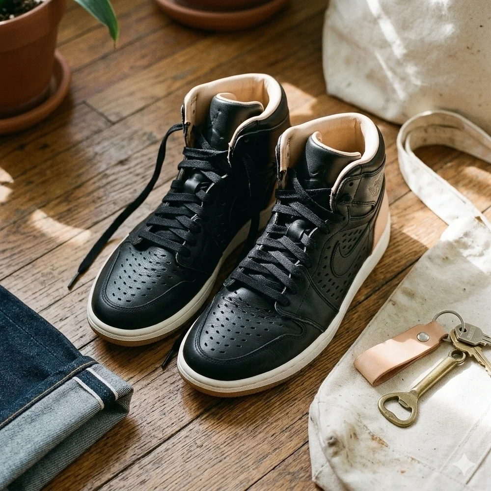 Nike Jordan 1 Retro High , Vachetta Tan, Black Gum, Men's 10